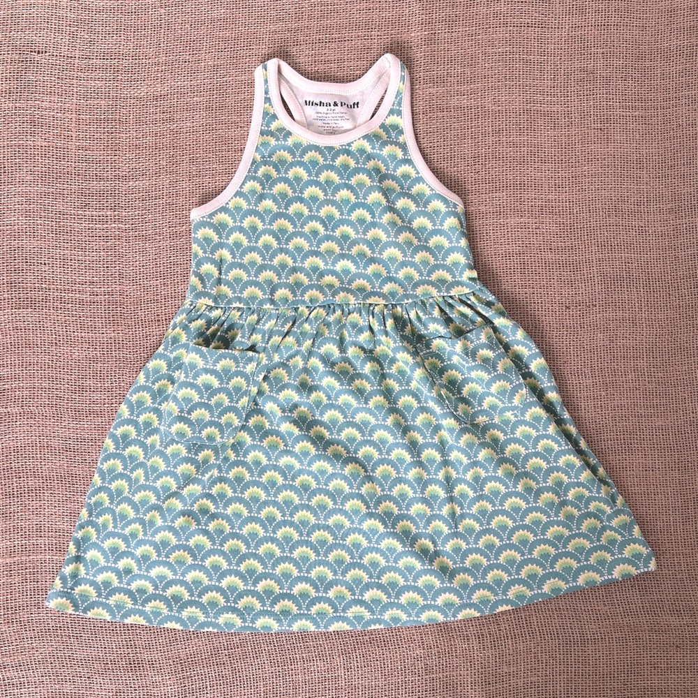 Misha & Puff Green Patterned Dress